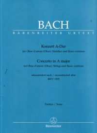 Bach Concerto For Oboe Damore Amaj Bwv1055 Sc Sheet Music Songbook