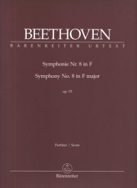 Beethoven Symphony No 8 F Op 93 Fullscore Sheet Music Songbook