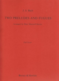 Bach 2 Preludes And Fugues Max Davies Full Score Sheet Music Songbook