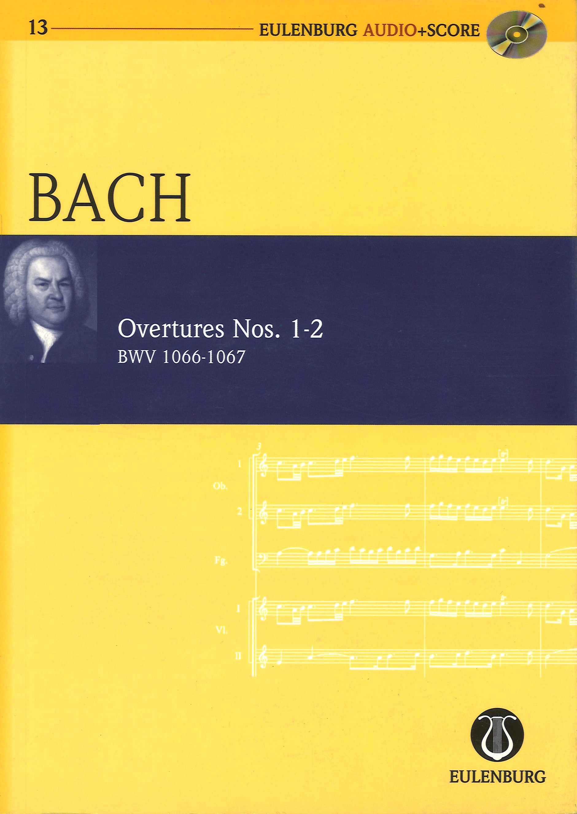 Bach Overtures 1-2 Mini Score + Cd Sheet Music Songbook