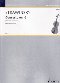 Stravinsky Concerto (1931) Dmin Vn&orch Full Score Sheet Music Songbook