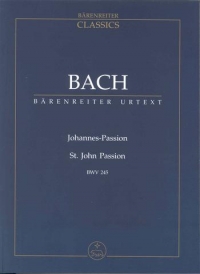 Bach St John Passion Bwv245 Study Score Sheet Music Songbook