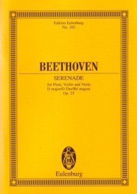 Beethoven Serenade Flt/vln/vla Dmaj Op25 Sheet Music Songbook