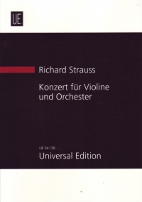 Strauss R Violin Concerto Op8 Study Score Sheet Music Songbook