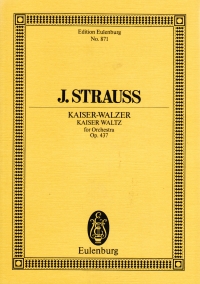 Strauss J Kaiser Waltz Study Score Sheet Music Songbook