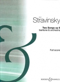 Stravinsky Two Songs Of Paul Verlaine Op9 Score Sheet Music Songbook