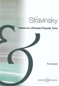 Stravinsky Canon For Concert Or Encore Full Score Sheet Music Songbook