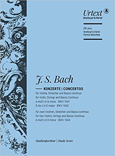 Bach Concertos Violin Strings & Basso Bwv1041-1043 Sheet Music Songbook