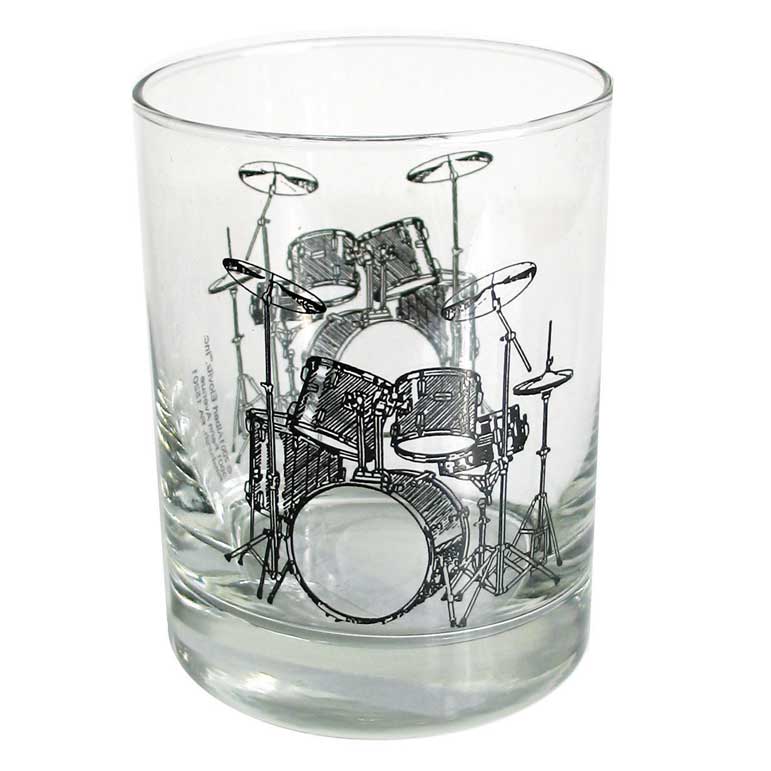Clear Glass Tumbler Drum Set Design Sheet Music Songbook