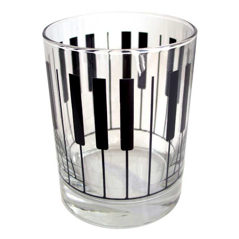 Clear Glass Tumbler Keyboard Design Sheet Music Songbook