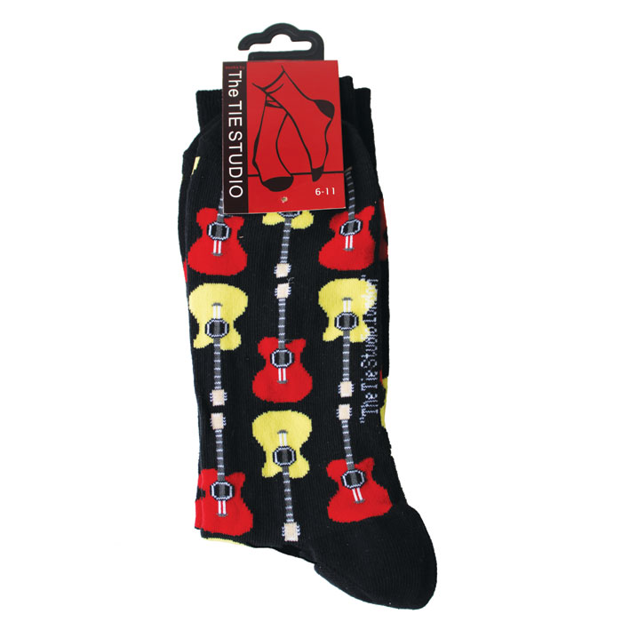Socks Tie Studio Acoustic Guitar Black Size 6-11 Sheet Music Songbook