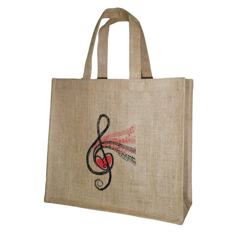 Jute Shopper Treble Clef Design Sheet Music Songbook