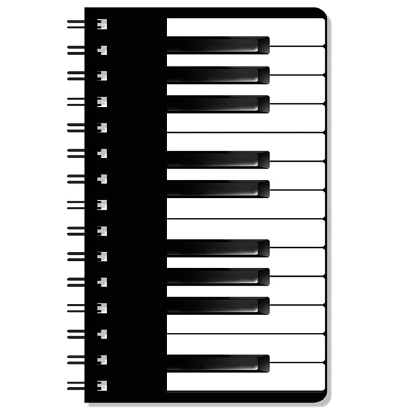 Notebook Keyboard Design Spiral Pocket Size 128x85 Sheet Music Songbook