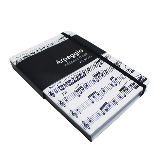 A6 Pocket Address Book Arpeggio White Sheet Music Songbook