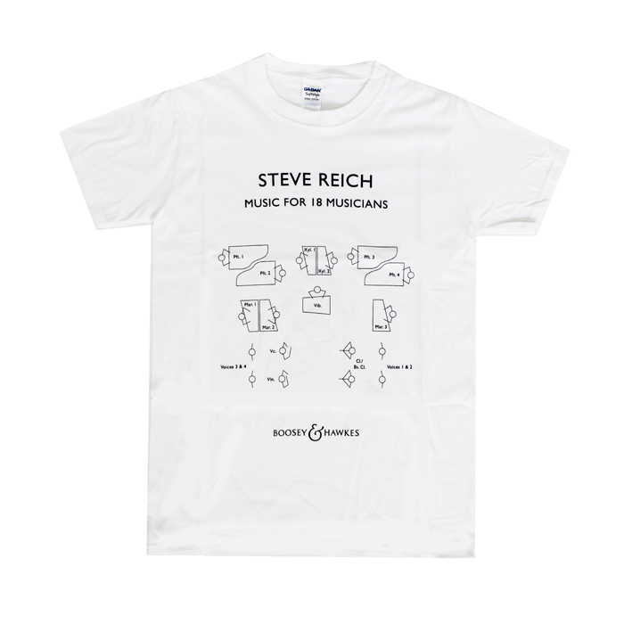 Steve Reich T Shirt Music For 18 Musicians Small Sheet Music Songbook