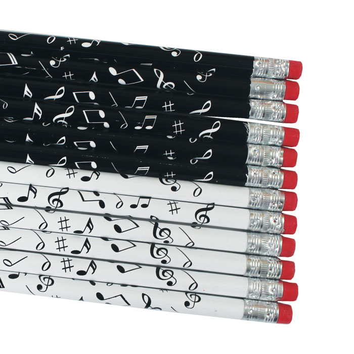 Pencil Notes With Eraser Pack Of 12 Sheet Music Songbook