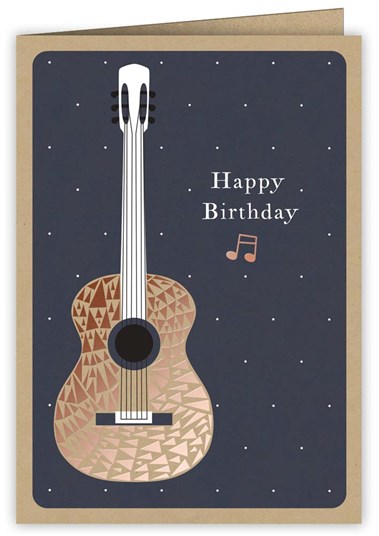 Greetings Card Copper Guitar Sheet Music Songbook