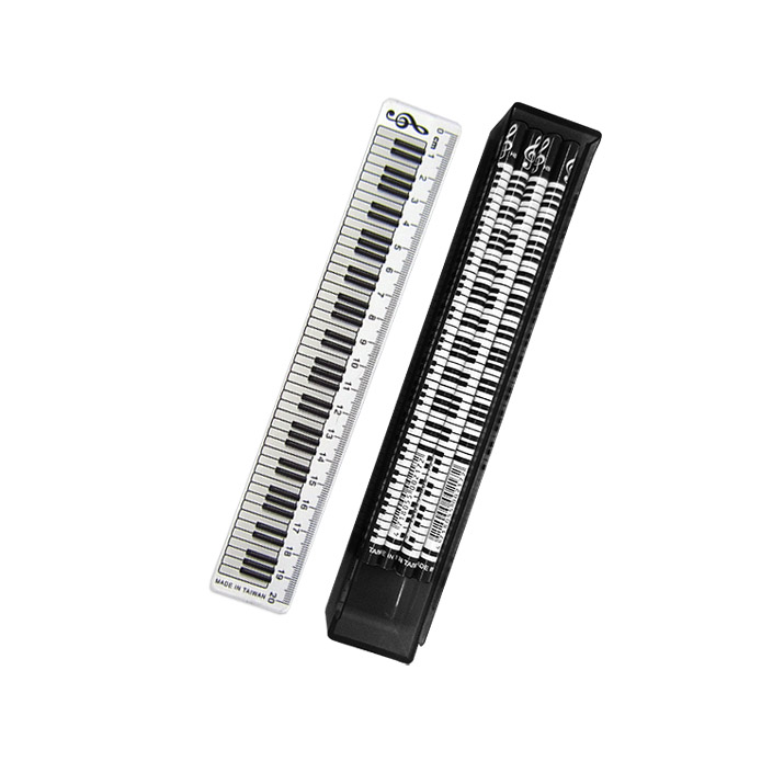 Ruler Kit With 12 Pencils Black Keyboard Sheet Music Songbook