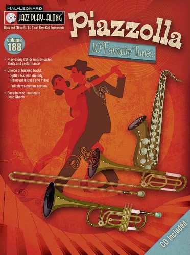 Jazz Play Along 188 Piazzolla 10 Favorite Tunes + Sheet Music Songbook