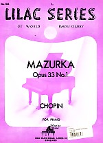 Lilac 104 Chopin Mazurka Op33 No 1 Sheet Music Songbook