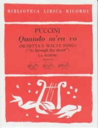 Musettas Waltz Song Puccini Key D Major Sheet Music Songbook