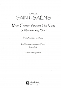 Softly Awakes My Heart Saint-saens Key Db Sheet Music Songbook