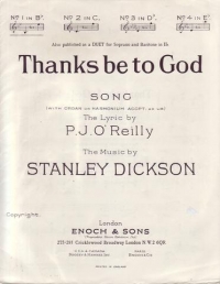 Thanks Be To God Dickson Key Bb Sheet Music Songbook