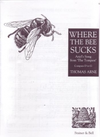Where The Bee Sucks Arne Key G Sheet Music Songbook