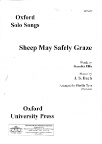 Sheep May Safely Graze Bach Key Bb Sheet Music Songbook