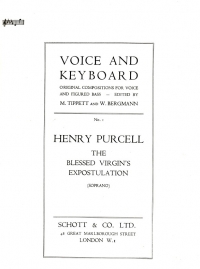 Blessed Virgins Expostulation Purcell Key Db Sheet Music Songbook