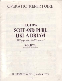 Soft And Pure Like A Dream (marta) Flotow Sheet Music Songbook