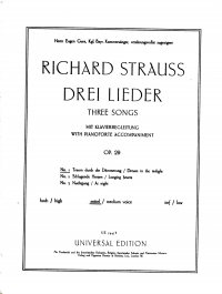 Dream In The Twilight Strauss R Op 29 No 1 (med) Sheet Music Songbook