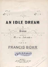 An Idle Dream In G Bohr Sheet Music Songbook