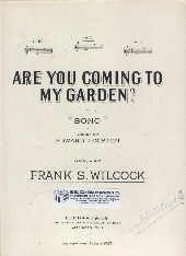 Are You Coming To My Garden Wilcock C Medium Sheet Music Songbook
