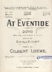 At Eventide In Eb Loewe Sheet Music Songbook