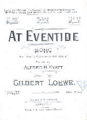 At Eventide In G Loewe Sheet Music Songbook