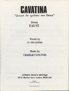 Cavatina From Faust Gounod Sheet Music Songbook