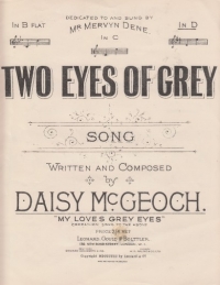 Two Eyes Of Grey Mcgeoch Key D Sheet Music Songbook