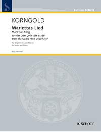 Marietta From Die Torestadt Korngold Op12 High Sheet Music Songbook
