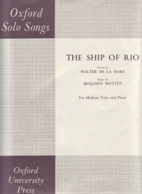 Ship Of Rio Britten Eb Major Voice & Piano Sheet Music Songbook