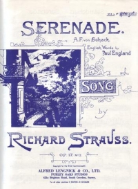 Serenade R Strauss Key F# Op17/2 Sheet Music Songbook