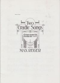 Two Cradle Songs Reger Medium Voice Sheet Music Songbook