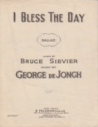 I Bless The Day De Jongh Sheet Music Songbook