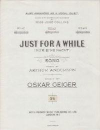 Just For A While Geiger Key D Sheet Music Songbook
