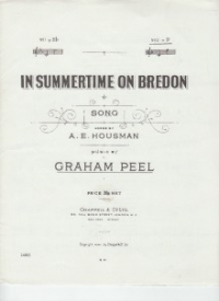 In Summertime On Bredon Houseman/peel Key F Sheet Music Songbook