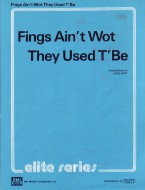 Fings Aint Wot They Used Tbe Lionel Bart Sheet Music Songbook