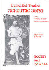Acrostic Song Del Tredici High Voice & Piano Sheet Music Songbook