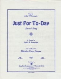 Just For Today Ebert Seaver Key D To G Sheet Music Songbook