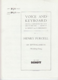 An Epithalamium Purcell High Voice Key F Minor Sheet Music Songbook