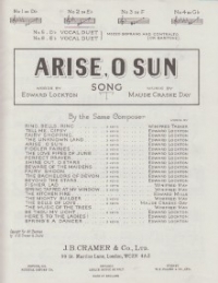 Arise O Sun Craske Day Key Eb Sheet Music Songbook